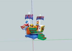 儿童器材组建小船贴图SU(草图大师)模型