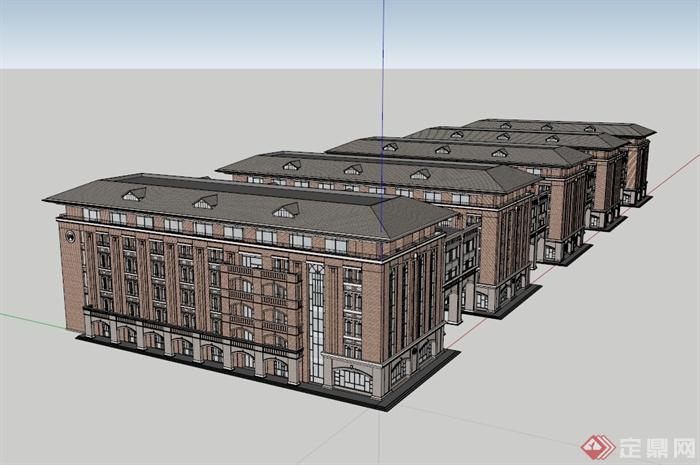 某简欧风格学校建筑楼设计su模型(1)