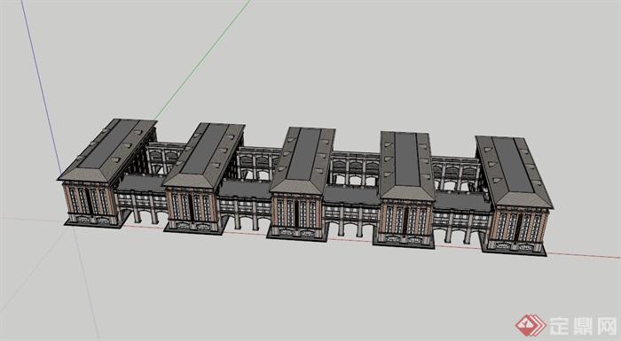 某简欧风格学校建筑楼设计su模型(4)