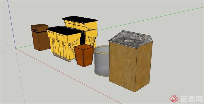 现代垃圾箱合集SU模型(2)