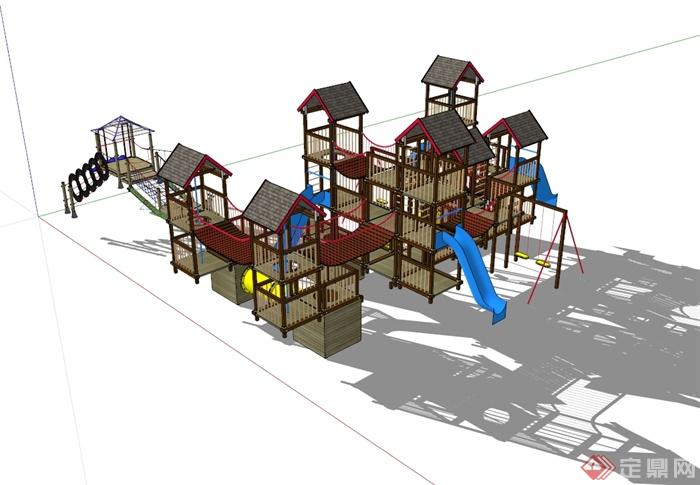 游乐场游乐设施设计su模型(3)