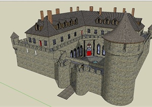 某欧式风格城堡别墅建筑设计SU(草图大师)模型