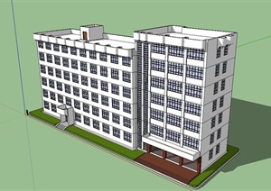 贵州省某现代风格公安厅通讯大楼建筑设计SU(草图大师)模型