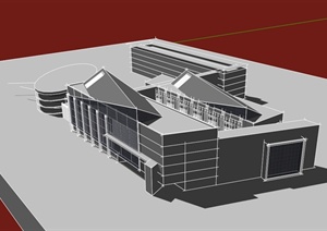 某现代风格多层城建办公楼设计SU(草图大师)模型