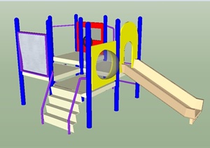 简约滑梯游乐设施SU(草图大师)模型