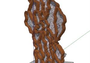 抽象树皮雕塑SU(草图大师)模型
