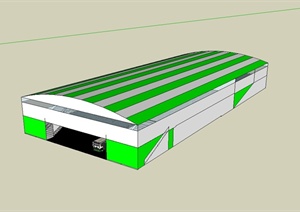 现代风格公交车站建筑设计SU(草图大师)模型