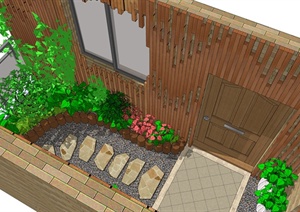 多套入户花园庭院设计cad方案及SU(草图大师)模型
