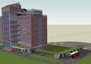 某公交枢纽公司办公建筑设计SU(草图大师)模型