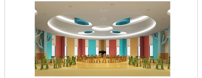 现代风格幼儿园教室空间设计3d模型