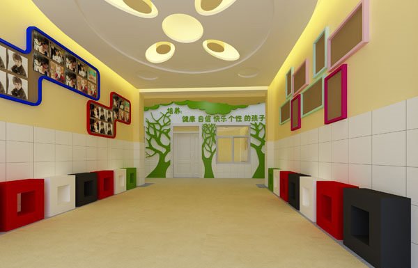某现代风格幼儿园空间设计3d模型