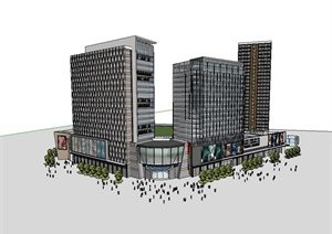 现代风格高层商业办公综合大楼设计SU(草图大师)模型