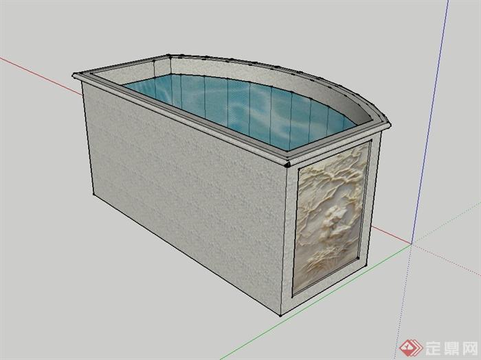 石水缸设计su模型(3)