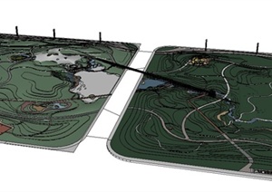 某简约现代风格体育公园景观规划设计SU(草图大师)模型