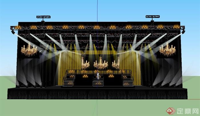现代风格演唱会舞台场景设计SU模型(1)