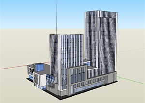现代风格多层及小高层办公楼设计SU(草图大师)模型