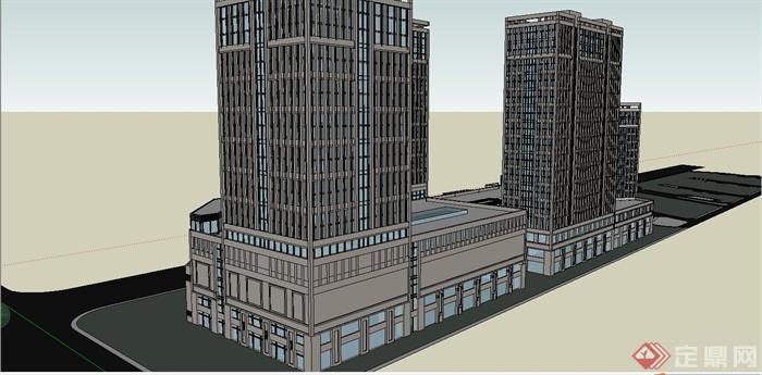 某新古典风格商业办公综合楼建筑设计SU模型(3)