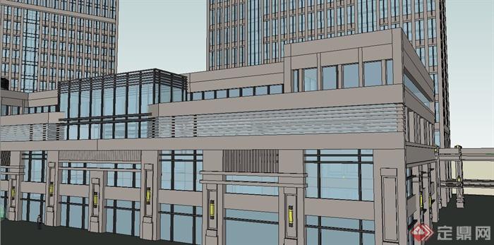 某新古典风格商业办公综合楼建筑设计SU模型(5)