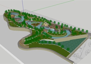 某现代风格休闲公园景观设计SU(草图大师)模型