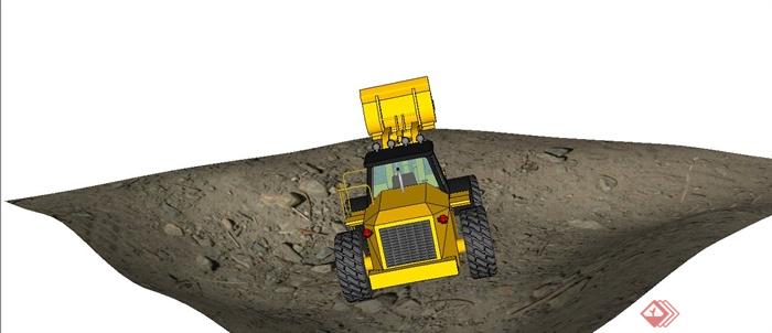 装载挖土机模型设计SU模型(1)