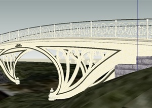 哥特式风格桥梁设计SU(草图大师)模型