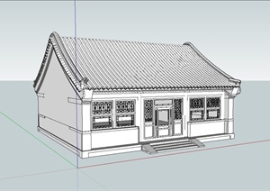 某古典中式风格四合院厢房设计SU(草图大师)模型
