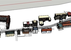某英式风格路段商业建筑设计SU(草图大师)模型