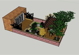某现代风格住宅庭院景观规划设计SU(草图大师)模型