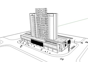 某现代风格商场办公楼综合设计模型