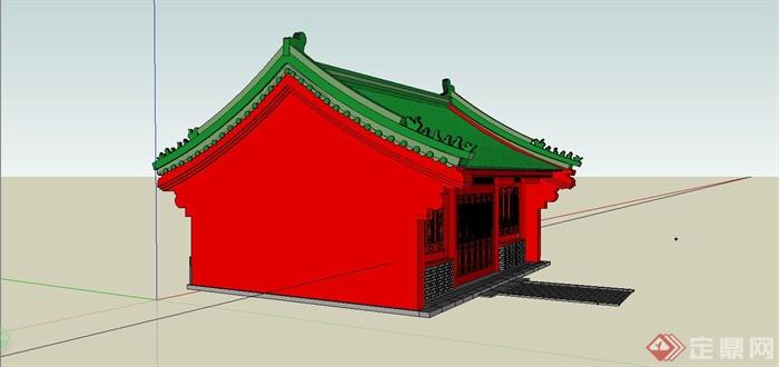 某古典中式风格雷祖殿建筑设计SU模型