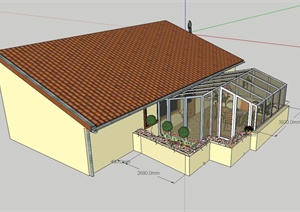 某欧式风格住宅阳台设计SU(草图大师)模型