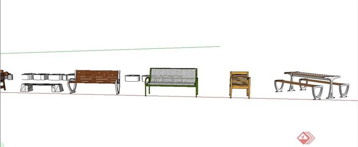 常用室外座椅设计合集SU模型(4)