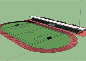 某现代风格详细学校体育场设计SU(草图大师)模型