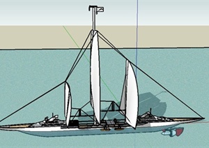 某现代风格帆船设计SU(草图大师)模型