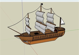 海盗船设计SU(草图大师)模型