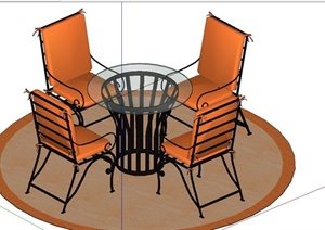 现代风格室外休闲椅设计SU(草图大师)模型
