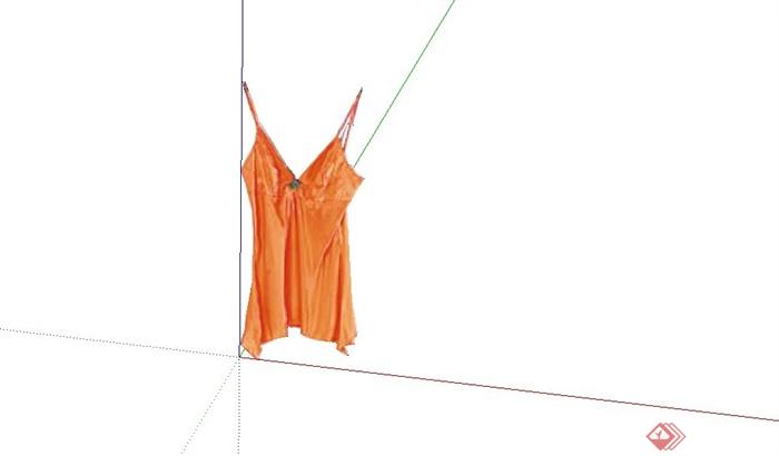 性感吊带设计SU贴图模型(1)