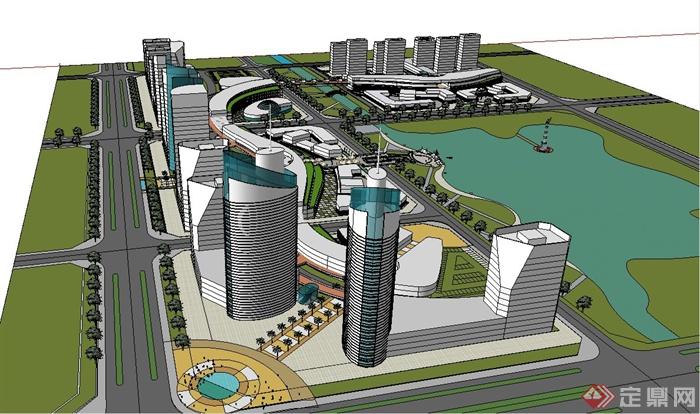 淮南市山南新区商务区景观规划设计JPG方案含SU模型以及设计说明(33)