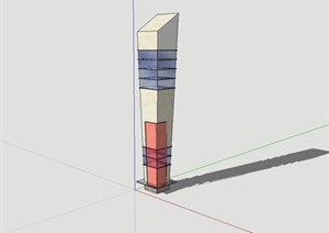 现代风格室外景观灯柱设计SU(草图大师)模型