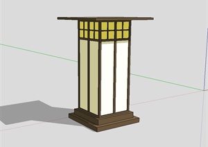 日式风格景观灯柱设计SU(草图大师)模型