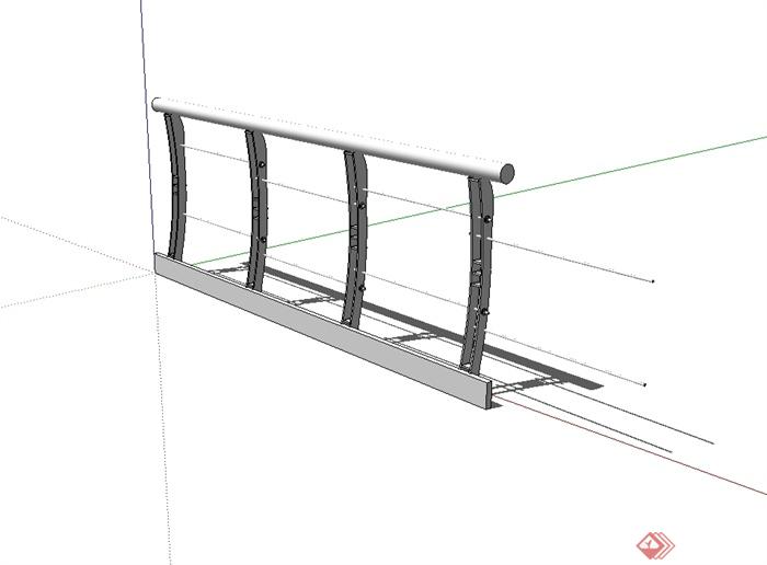 某现代风格铁栏杆设计su模型(3)