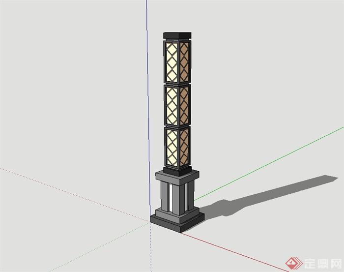 现代风格景观路灯柱设计su模型(1)