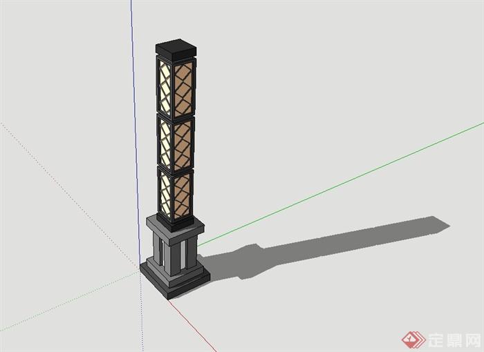 现代风格景观路灯柱设计su模型(3)