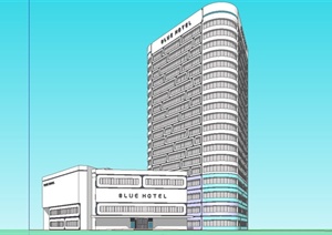 现代风格旅馆建筑设计SU(草图大师)模型
