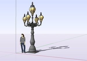 欧式精致室外景观灯设计SU(草图大师)模型