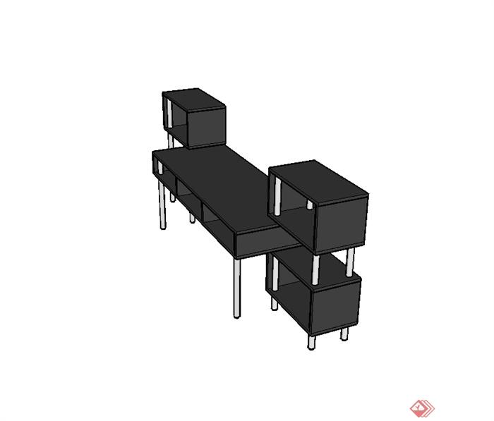 现代风格展示柜设计su模型(2)