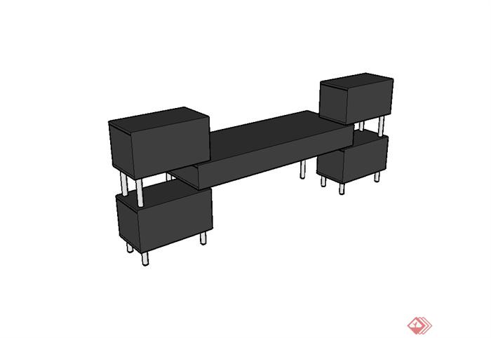 现代风格展示柜设计su模型(3)