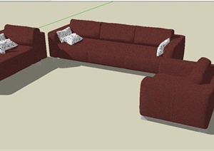 现代时尚组合沙发设计SU(草图大师)模型