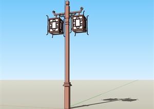 古典中式风格街道路灯设计SU(草图大师)模型