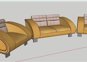 三款简约沙发设计SU(草图大师)模型